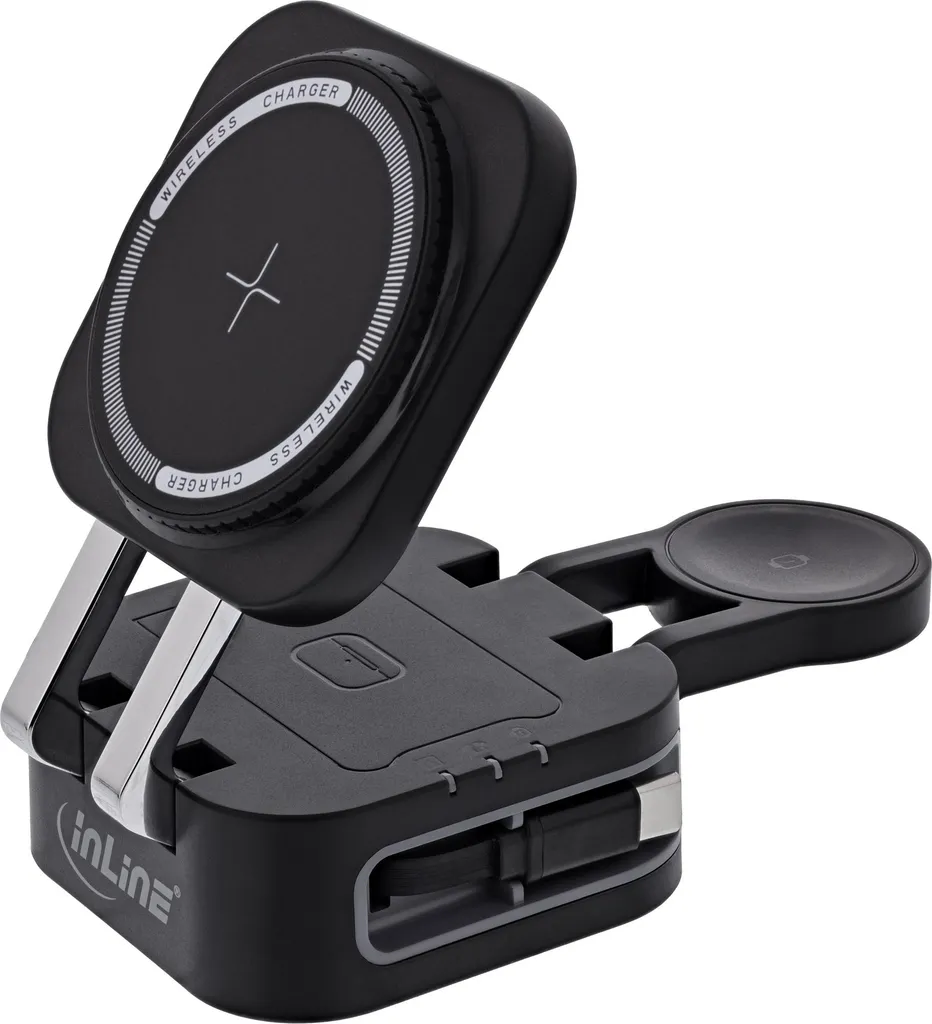 Station de charge induction 3-en-1 InLine 15W Qi compatible MagSafe