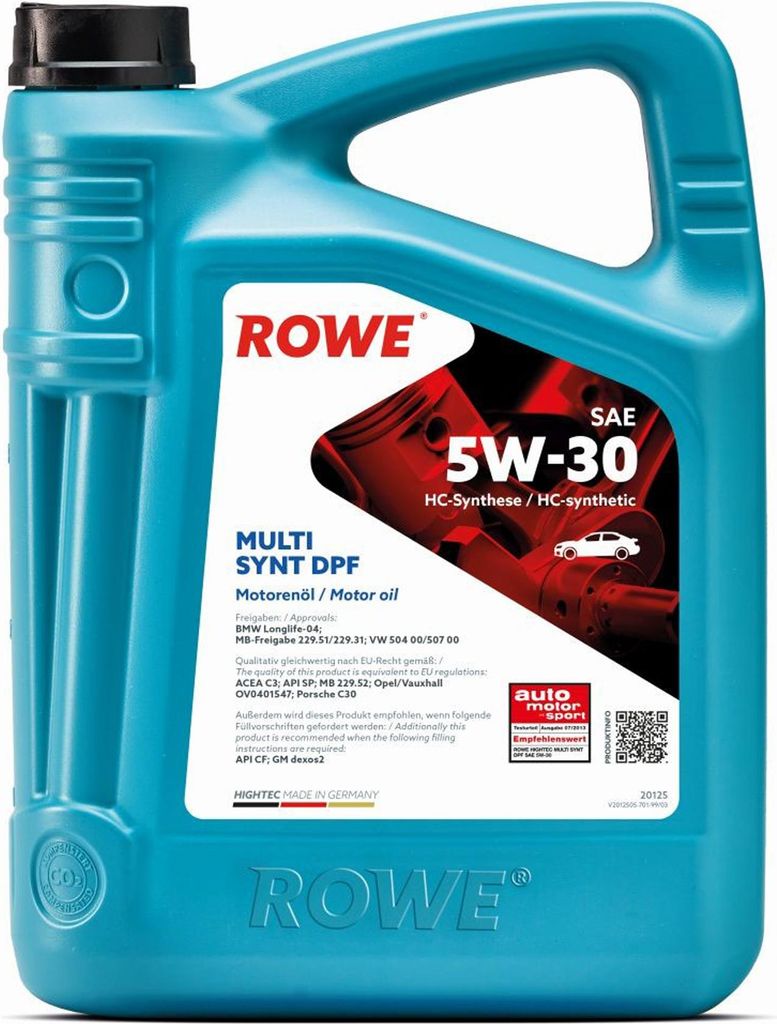 ROWE HIGHTEC MULTI SYNT DPF für 5W-30 5 Liter Motoröl Produktbild 