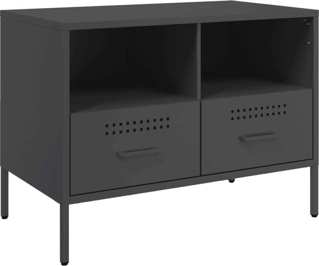 vidaXL TV-Schrank Schwarz 68x39x50,5 cm Stahl