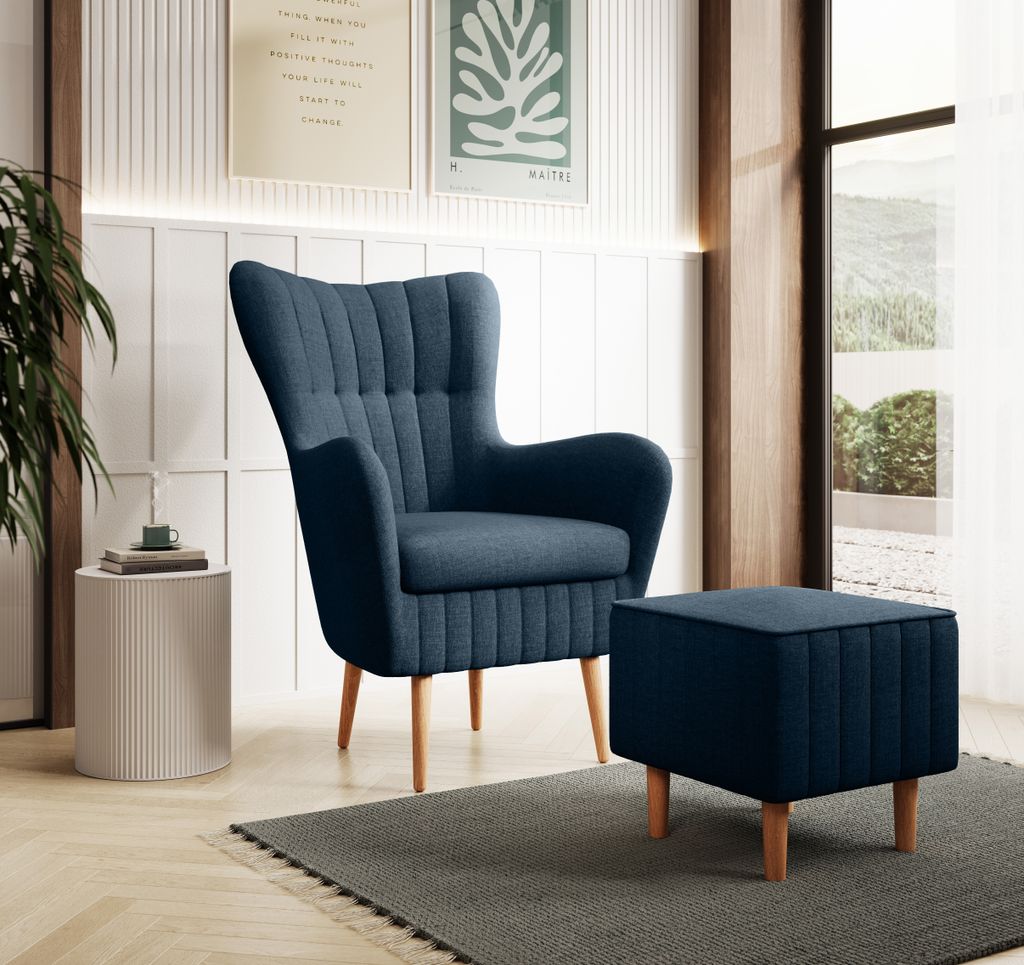 FURMEB24 SESSEL BARI 102 x 77 cm JEANSBLAU