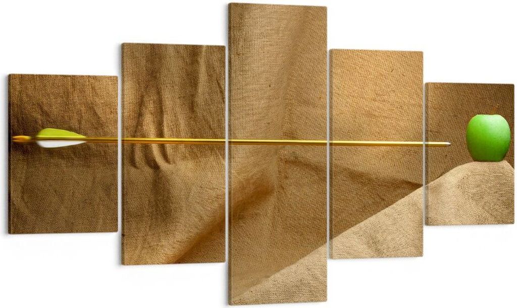 Bild auf Leinwand - Leinwandbild - Pfeile Holz Schießen Wettbewerbe - 125x70cm - Wand Bild - Wanddeko - Leinwanddruck - Bilder - Kunstdruck - Lein...