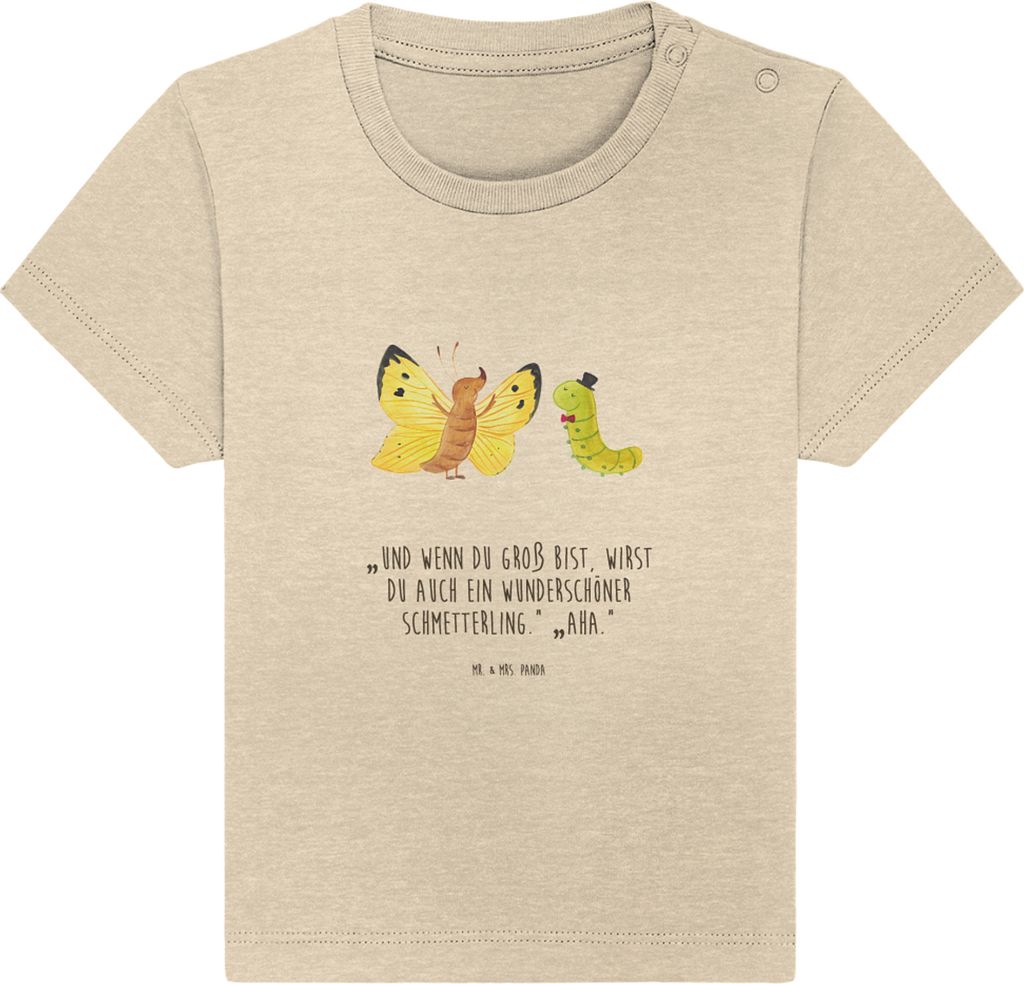 Mr. & Mrs. Panda T-Shirt Raupe Schmetterling 12. - 18. Monat - Natural Raw - Geschenk, Kleinkind Shirt, Kinder, Kokon, Entwicklung, Babyshirt, Lust...
