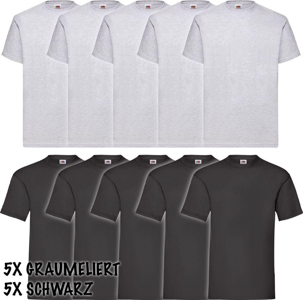 10er Pack Fruit of the Loom Heavy T-Shirt, Farbe:10er Produktbild 