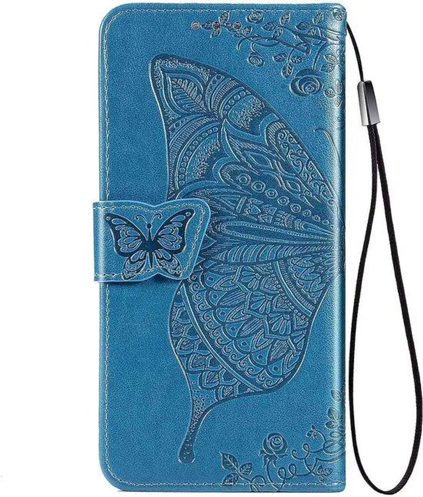 Étui pour smartphone bleu motif papillon idéal pour protéger votre mobile