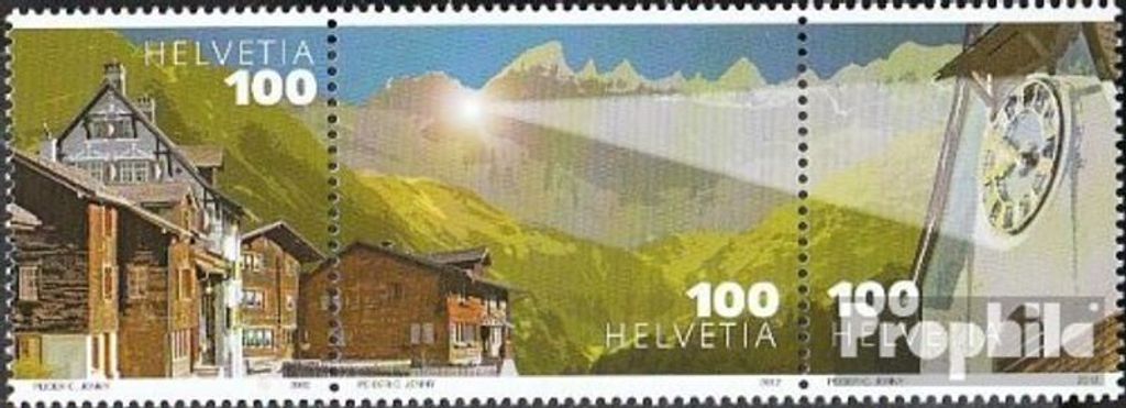 Briefmarken Schweiz 2012 Mi 2243-2245 Dreierstreifen (kompl.Ausg.) gestempelt Sonnenaufgang