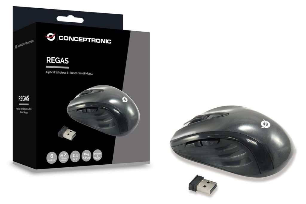 Conceptronic CLLM5BTRVWL Optische Tischmaus mit 6 Tasten, Produktbild 