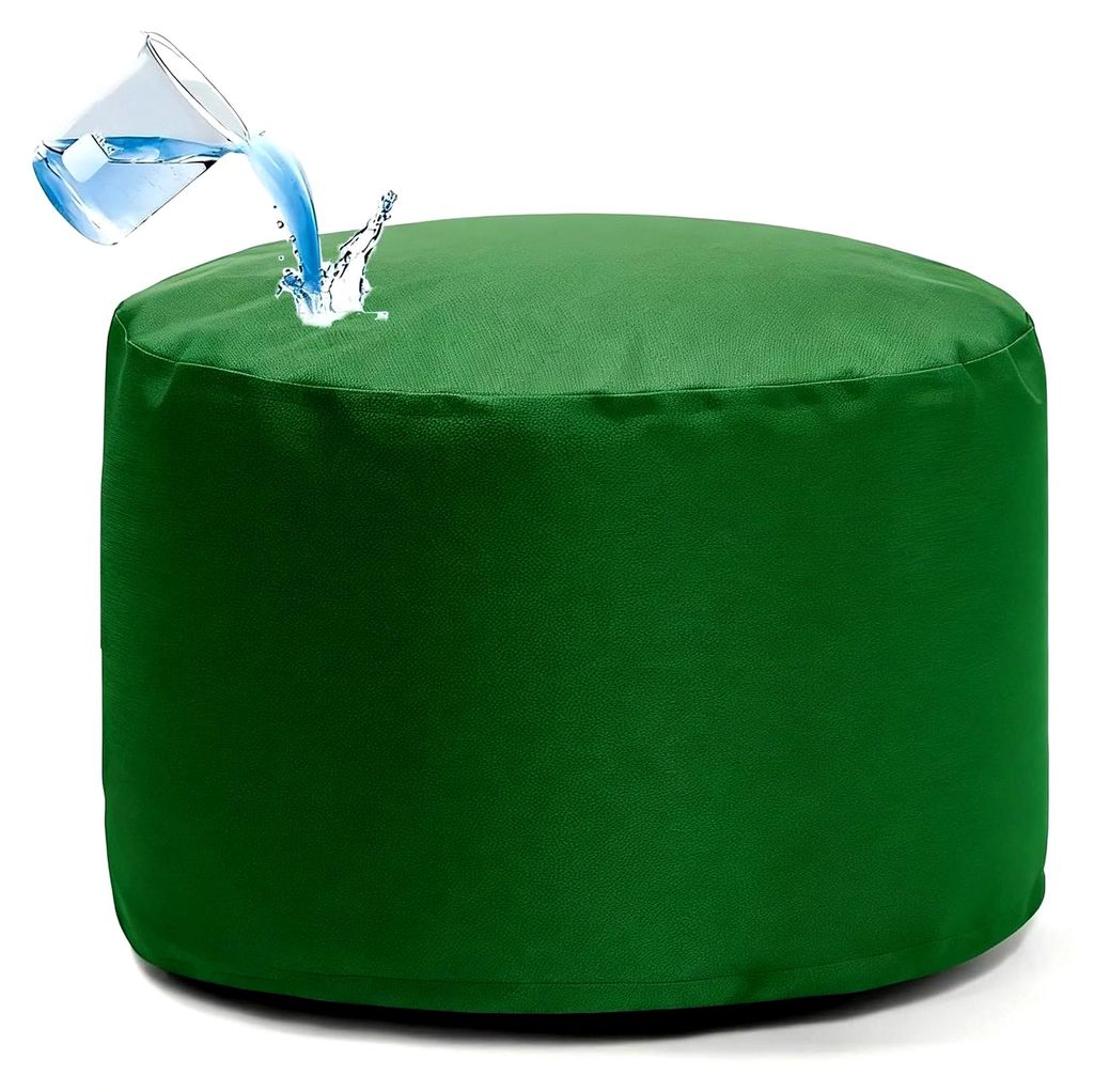 Wasserdichter Pouf-Ottomane-Bezug für den Außenbereich, Stofftier-Aufbewahrung, Sitzsackkissen für Garten, Camping, Strand (Grün)