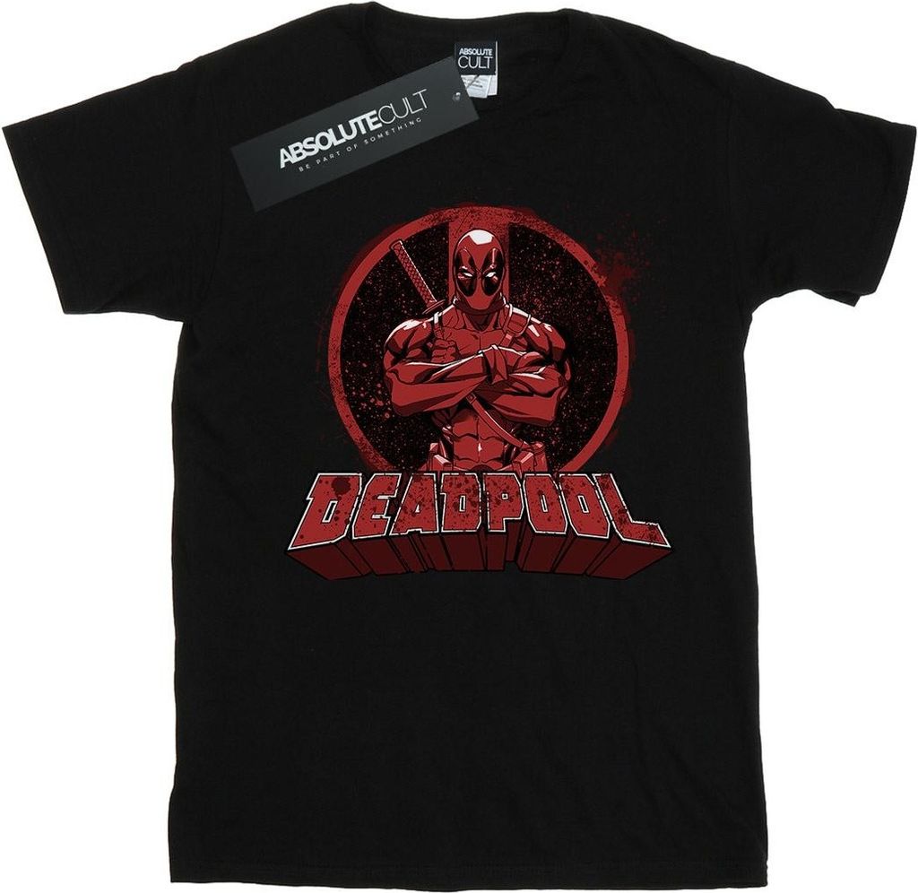 Deadpool - "Arms Crossed" T-Shirt für Damen BI1162 (XL) (Schwarz)
