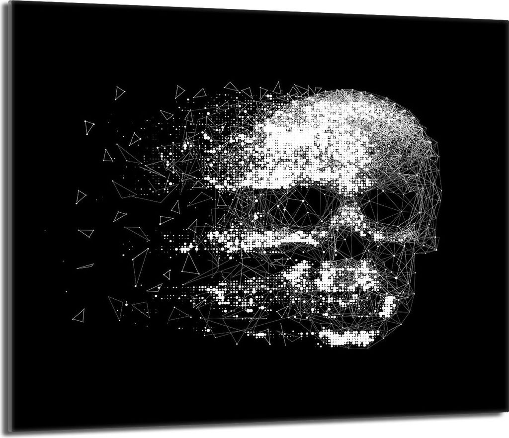 Glas-Herdplattenschutz 60x52 Totenkopf