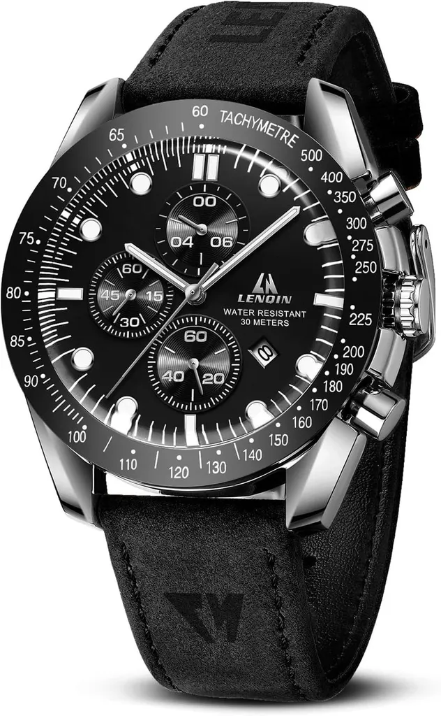 SUPBRO Orologio Analogico Quarzo Uomo con Cinturino in acciaio inox massiccio Analogici Data 30M Impermeabile