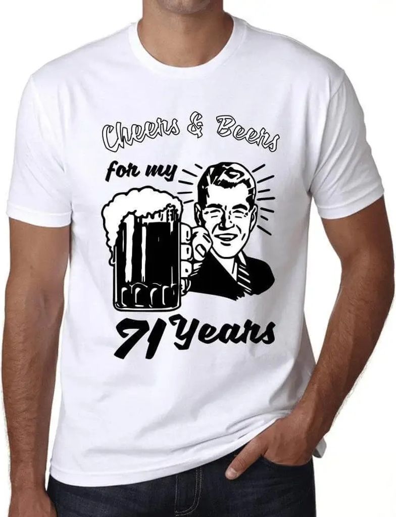 Herren Grafik T-Shirt Prost und Bier auf meine 71 Jahre – Cheers And Beers For My 71 Years – Geschenk 71. Geburtstag Jahrestag 71 Jahre Jubilä...