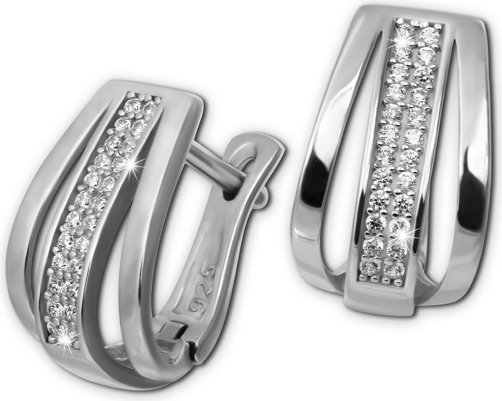 SilberDream blanc Boucles d'oreilles Femme 925 argent Image du produit 