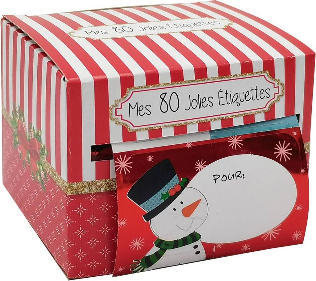 Box mit klebeband mit 80 selbstklebenden geschenkanhängern - Feeric Lights & Christmas