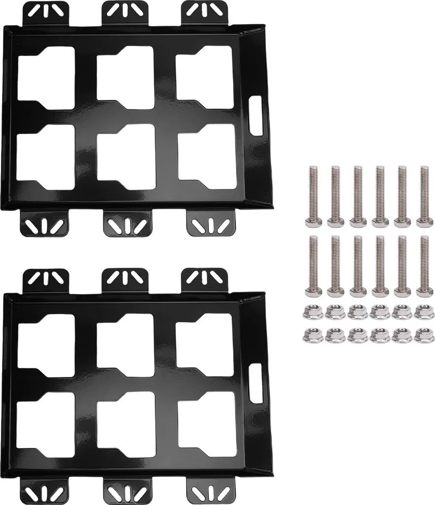 Plaque de montage robuste 100 lbs en métal noir pour boîte à outils