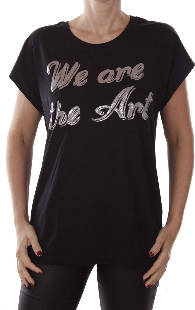 Diesel T-Serra-H Maglietta Damen T-Shirt Kurzarm Schwarz