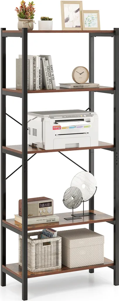 Scaffale Portaoggetti Costway Sicuro | 5 Ripiani Metallo Antiribaltamento