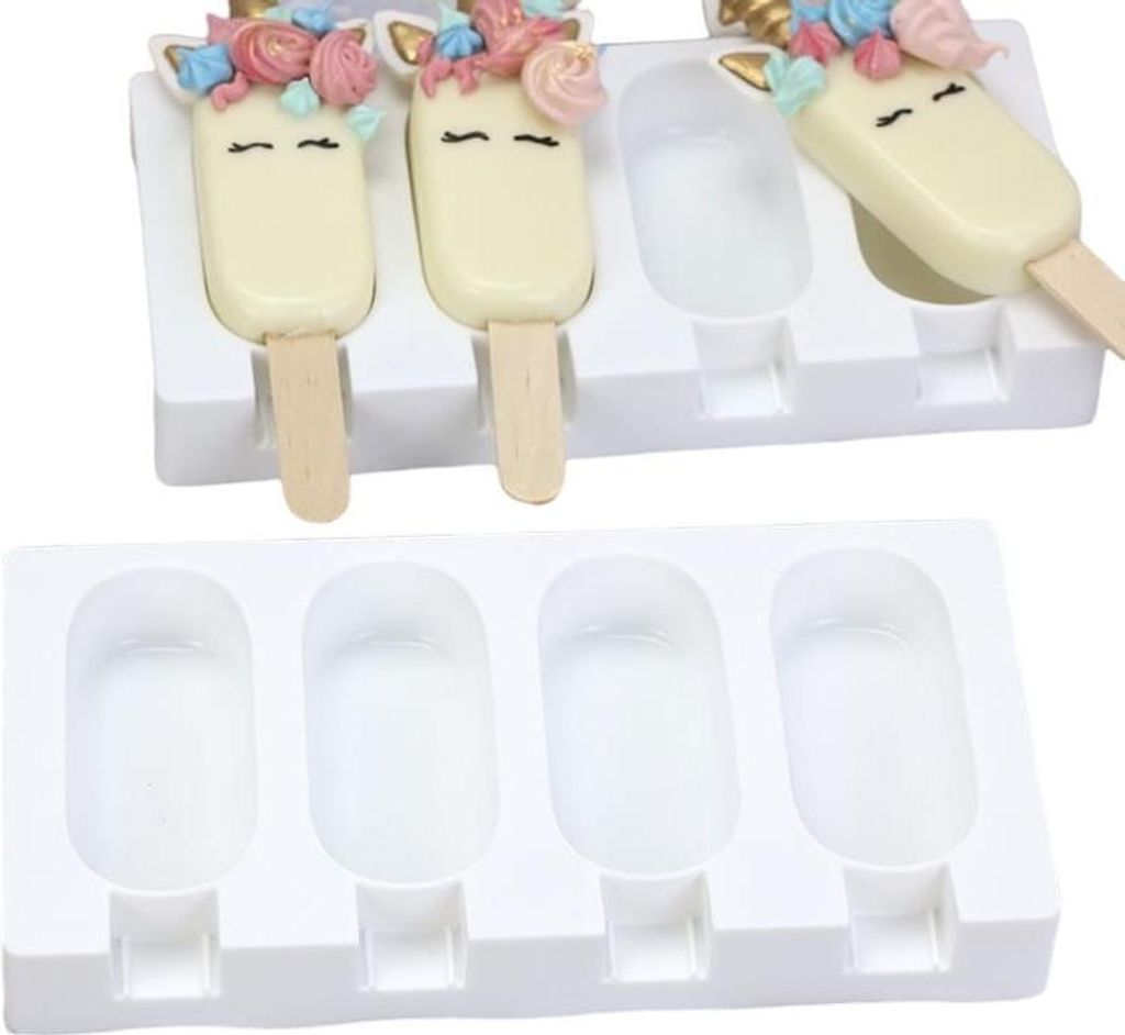 Silikon-Eiscremeform 2 Stück + Stiele