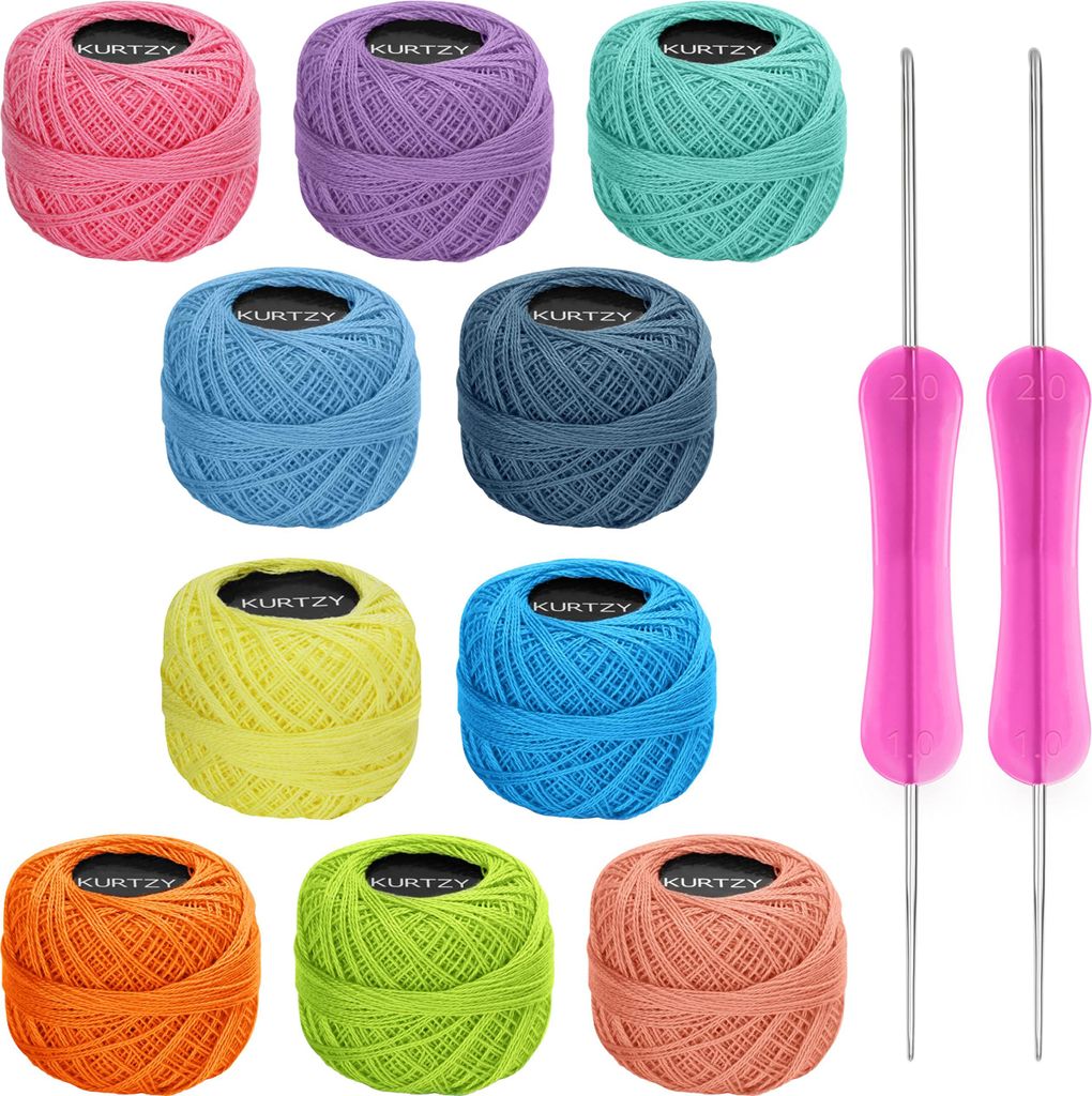Kurtzy 10 Stk Pastellfarbene Baumwolle zum Häkeln