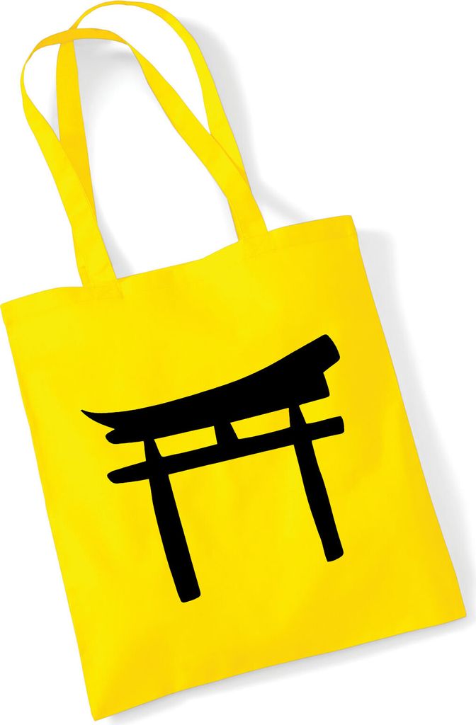 Huuraa Jutebeutel Torii Shintoismus 10 Liter Yellow Baumwolle Tasche Geschenkidee