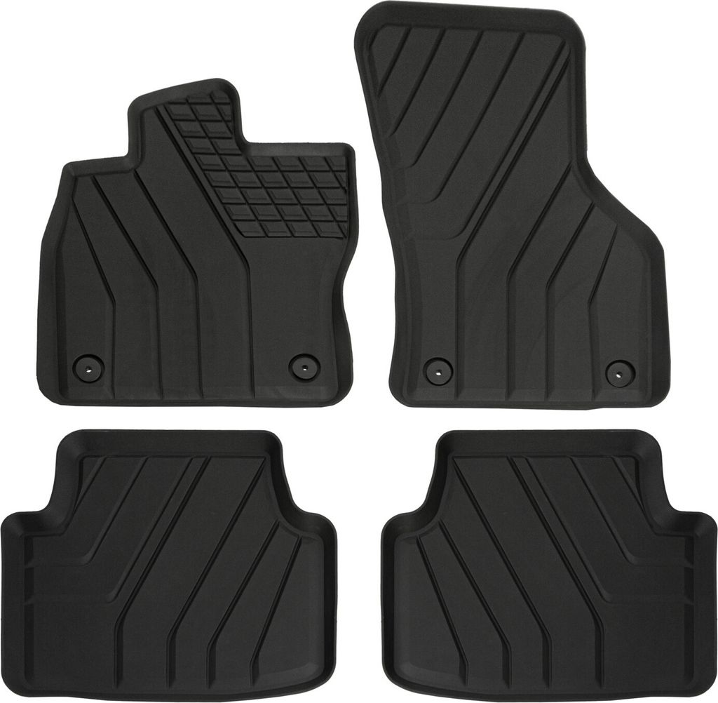 J&J AUTOMOTIVE | EKO Gummimatten Gummifußmatten Für Seat Leon 3, ab 2013-2020, Schwarz, Anti-Rutsch, Ohne Geruch, mit Tunnel, Allwetter, Rand 3cm...