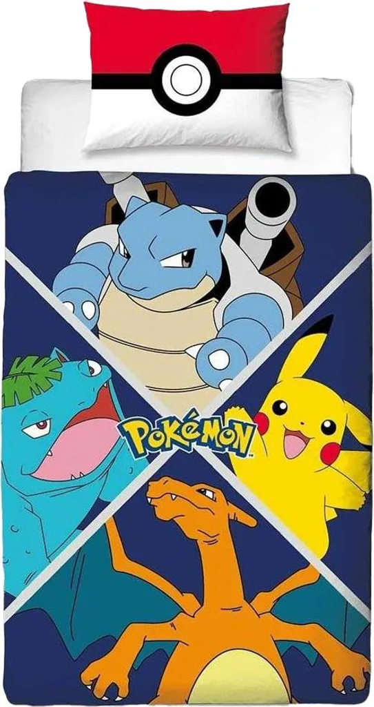 Housse de couette Pokémon Master réversible TC146 pour lit simple coloré