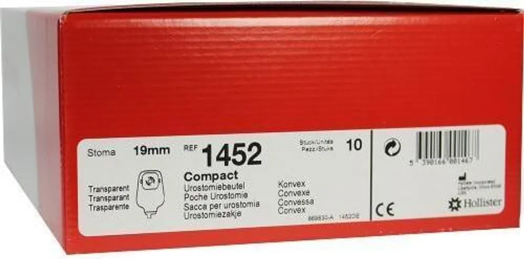 Hollister 1452 Compact Urostomia Convessa 19mm - Sacca Monopezzo 10pz
