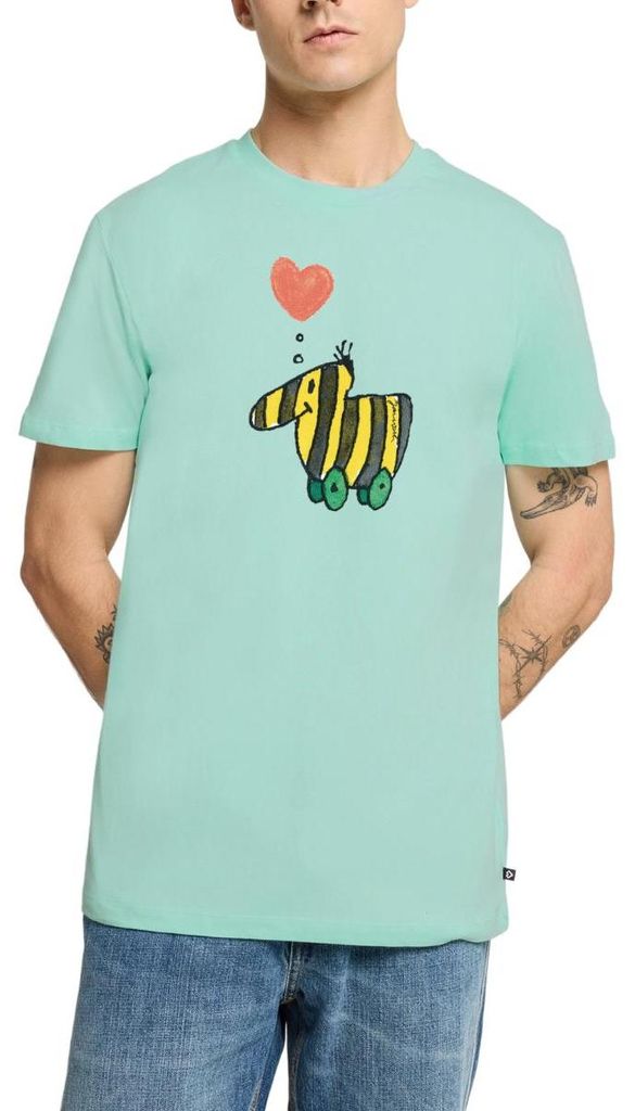 Spreadshirt Janosch Große Tigerente Mit Herz Liebe Männer Premium T-Shirt, 4XL, Mint