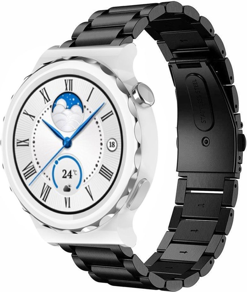 Strap-it Stahlarmband - Kompatibel mit Huawei Watch GT 3Armband 42mmEdelstahl Huawei watch strap Armband mit butterfly Faltschließe für 20mmArmba...