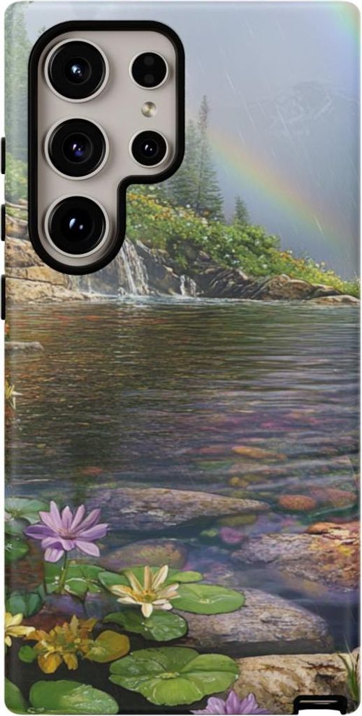 Bunte Sommerblumen und Regenbogen – Handyhülle Kompatibel mit Galaxy S24 Ultra
