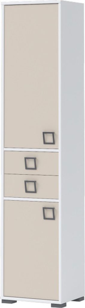 schmaler Schrank, Farbe: Weiß 198x44x37 cm