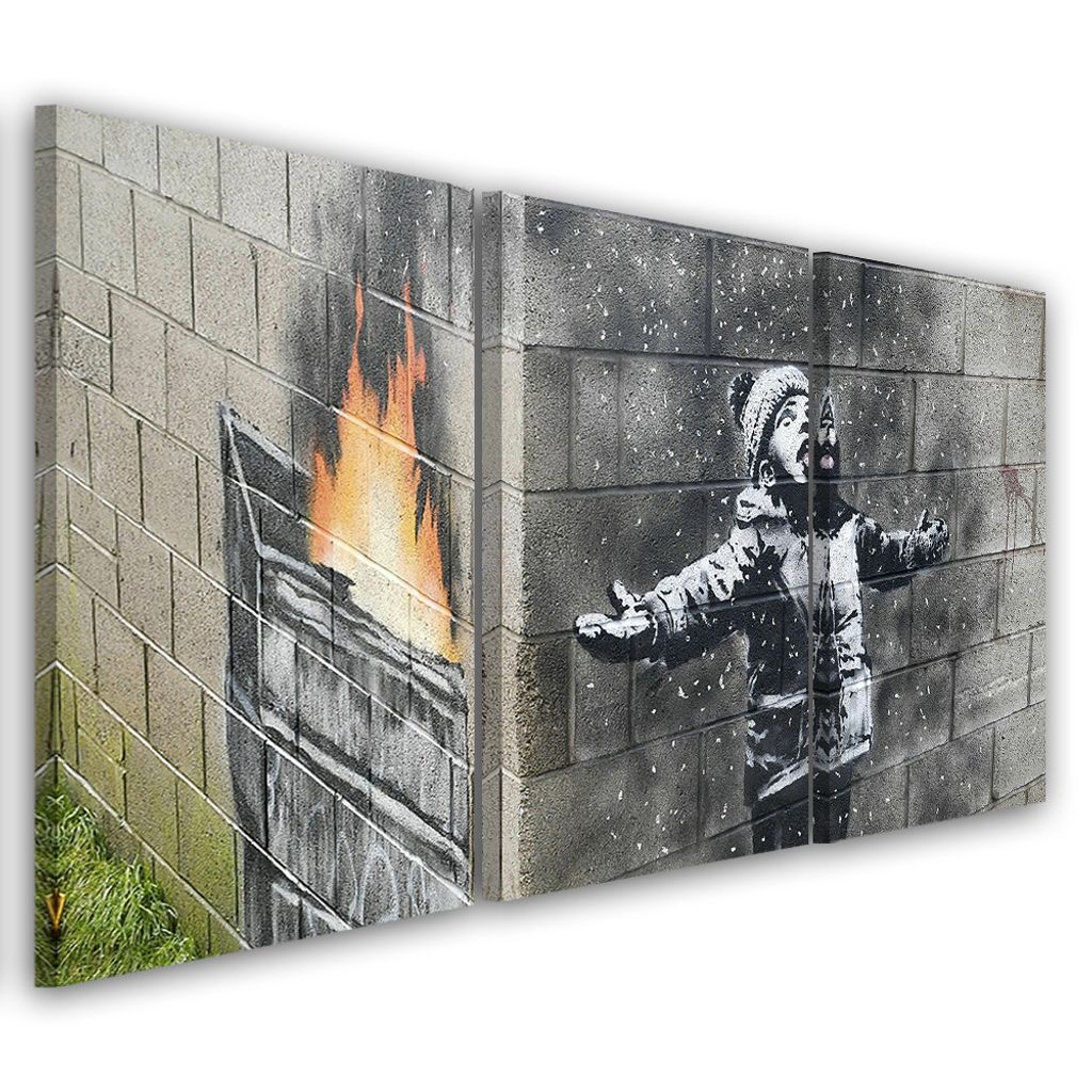 Triptychon auf leinwand graue abstraktionen 60x40 cm Feeby grau wandbild bereit zum aufhängen