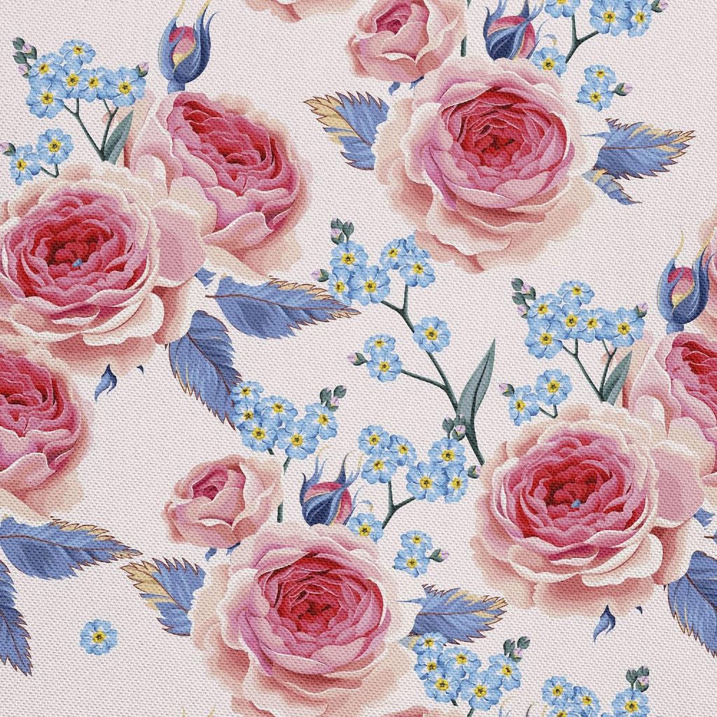 OUTDOOR DEKOSTOFFE OXFORD - Motiv Englische Rosen