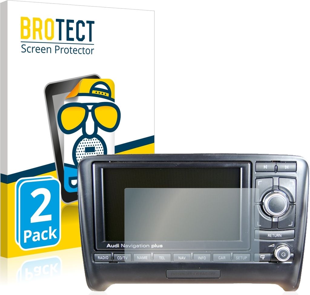 2x BROTECT Schutzfolie für Audi A3 8P 2004-2012 RNS-E Displayschutz Displayschutzfolie Folie Matt Entspiegelungsfolie