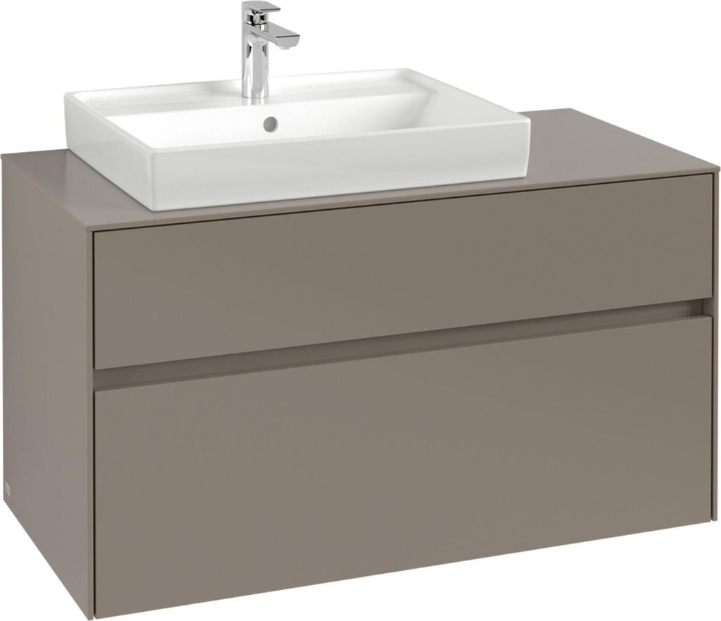V&B Waschtischunterschrank Collaro 100x54,8x50cm, WT l, LED 7,3 W, so gre.