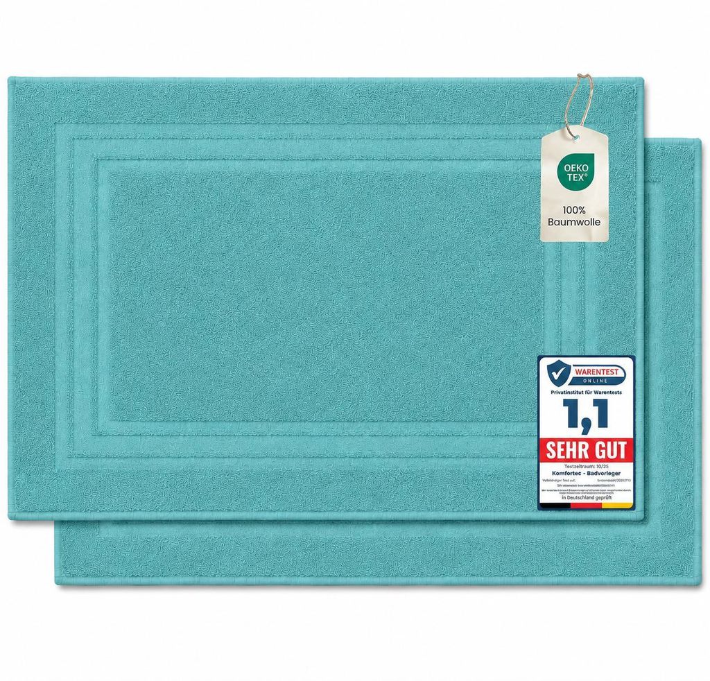 Komfortec Badvorleger Set 2 Teilig, Waschbar Duschmatte & Produktbild 