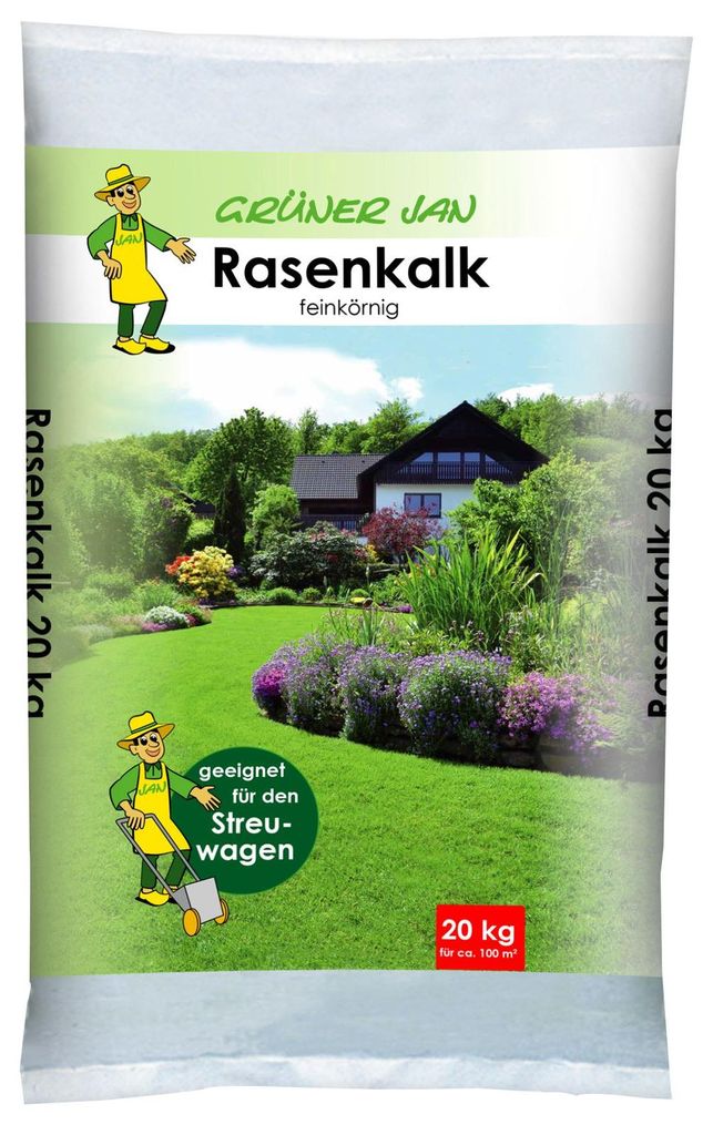 Grüner Jan Rasenkalk 20 kg gegen Moosbildung, aktiviert Produktbild 