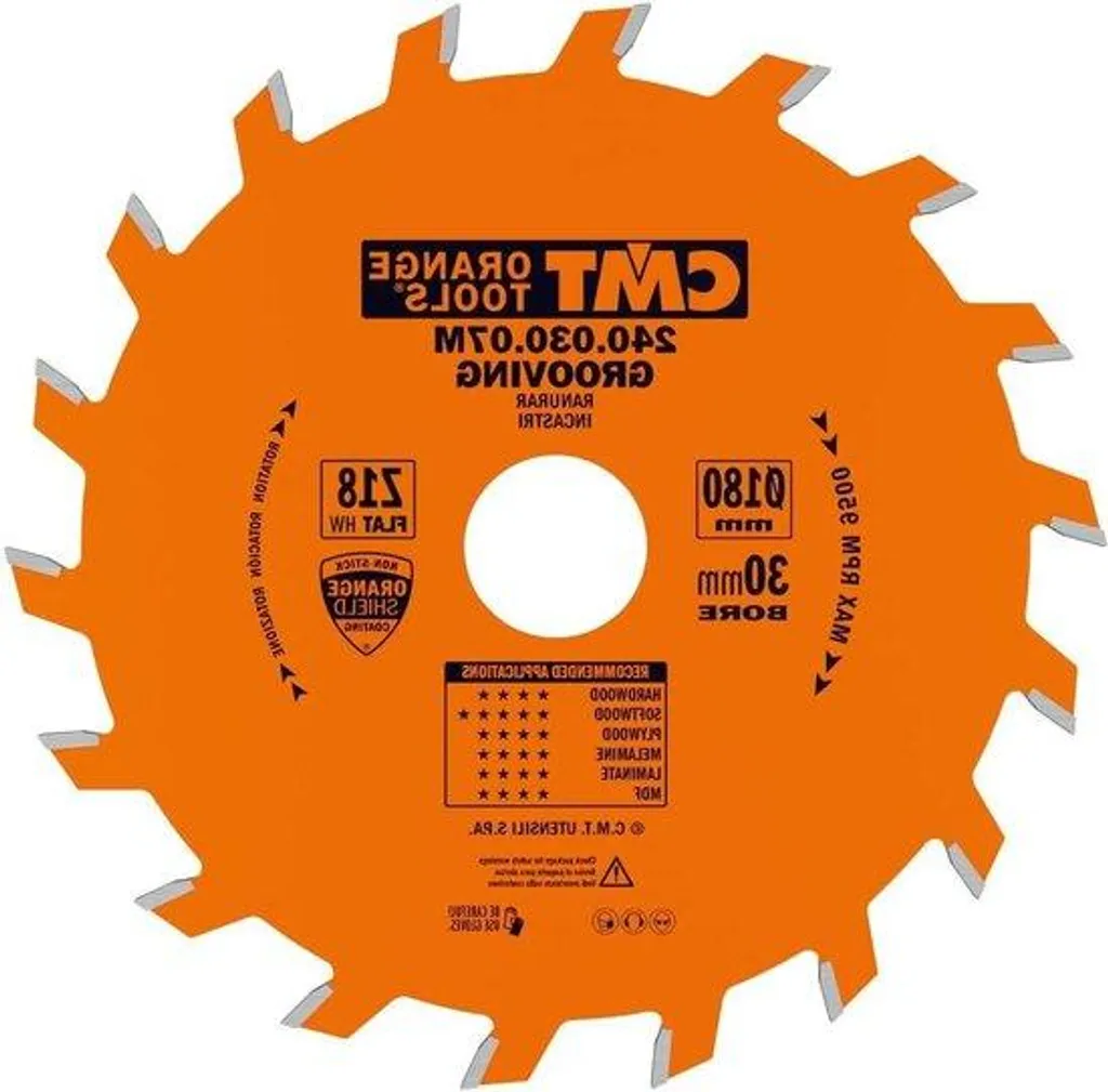 Disque de coupe métal 180mm alésage 30mm pour scie circulaire orange