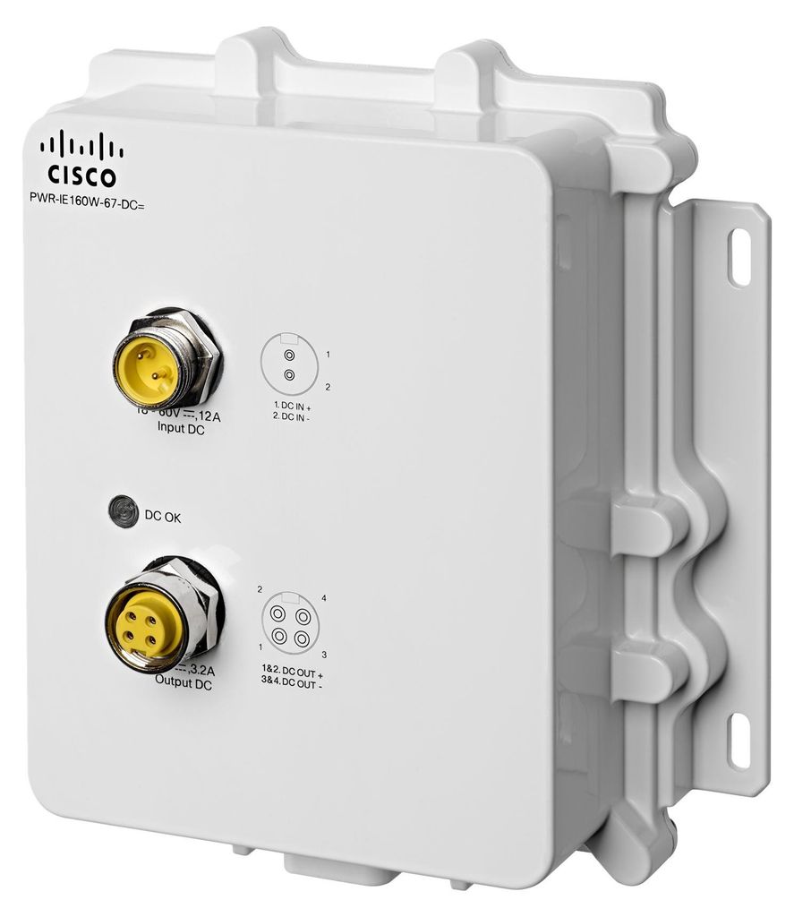 Cisco DC-DC Power Module for POE solution - Netzteil (DIN-Schienenmontage möglich) - 18 - 60 V - 160 Watt - für Industrial Ethernet 2000 IP67 Series