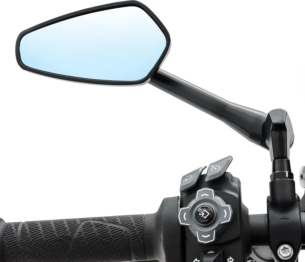 Miroir de guidon CS23 Aluminium Noir pour Moto - Rétroviseur Robuste