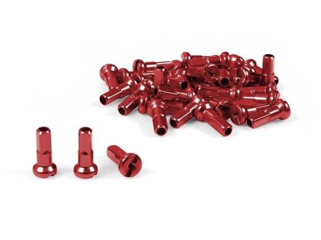 Dartmoor Aluminium Nippel rot eloxiert, 38 Stück.