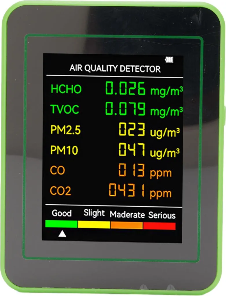 Détecteur qualité de l'air CO2 TVOC HCHO PM2.5 PM10 Précis Taille Blanche