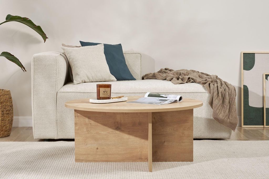 Skye Decor, Soleil - Sapphire Oak, Couchtisch, Saphir-Eiche, 100 % Melaminplatte, 90 x 90 x 40 cm