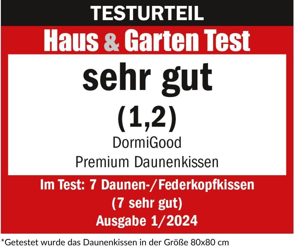 DormiGood | Premium Daunenkissen | 80x80 cm | Daunen | Produktbild 4