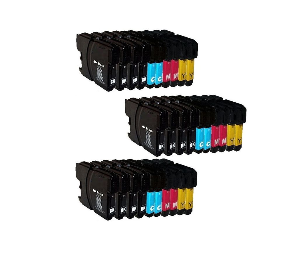Tisanto 30 Druckerpatronen kompatibel zu Brother LC1100 LC980 DCP-195C MFC-5890CN 490CW