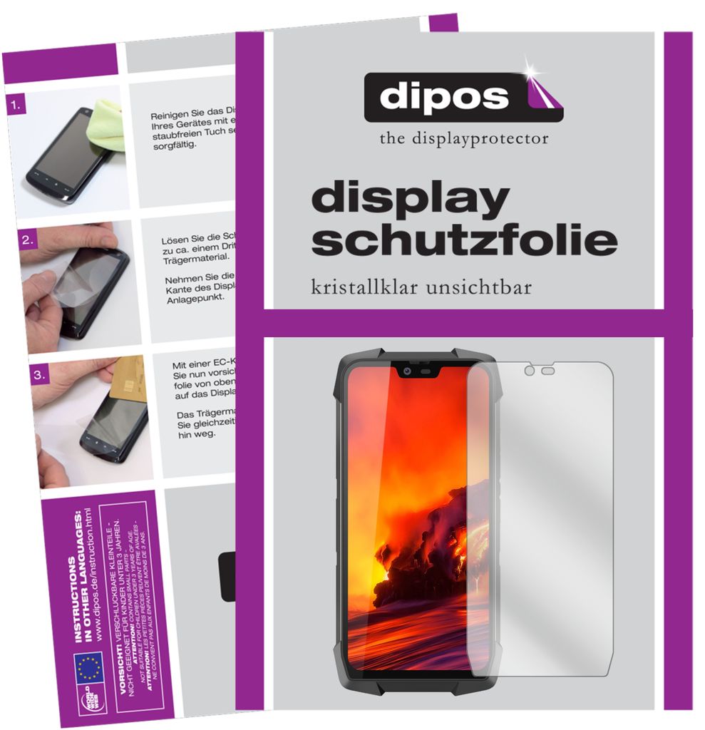 6x Schutzfolie für Blackview BV9700 Pro klar Displayschutzfolie Folie Display Schutz dipos