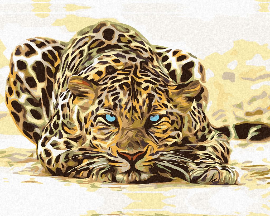 Diamondi - Diamond painting - LAUERNDER LEOPARD, 40X50 cm, ohne Keilrahmen