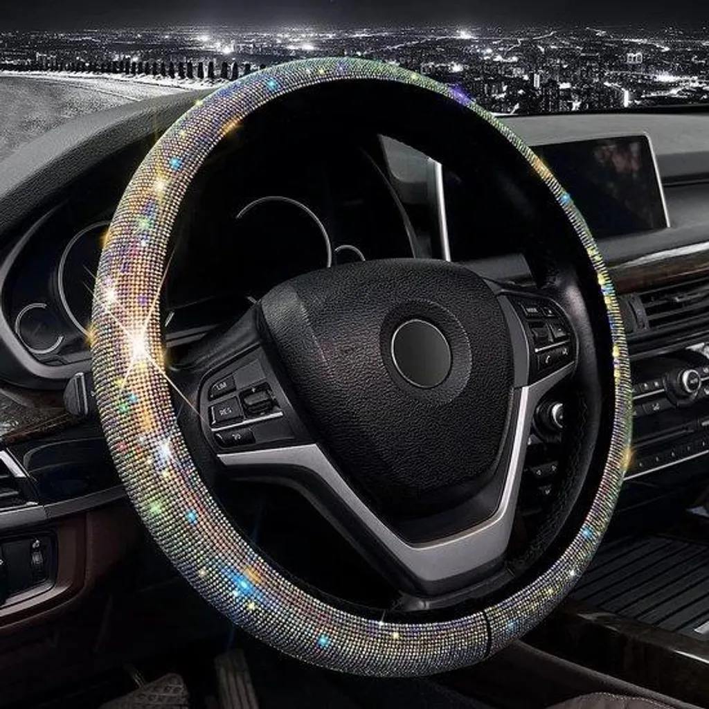 Bandeau de volant voiture paillettes strass confort de conduite 37cm
