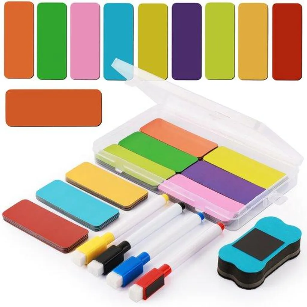 Organisez votre planning avec ces magnets effaçables 80x30 mm - 9 couleurs