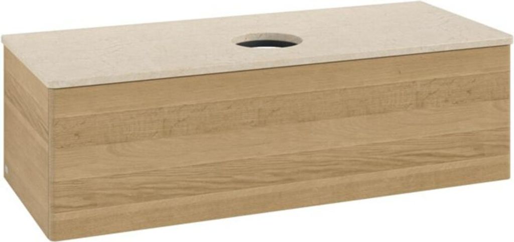 V&B Waschtischunterschrank ohne Frontstruktur, mit Beleuchtung Antao 120x36x50cm, WBP-farbe botti., honey oak