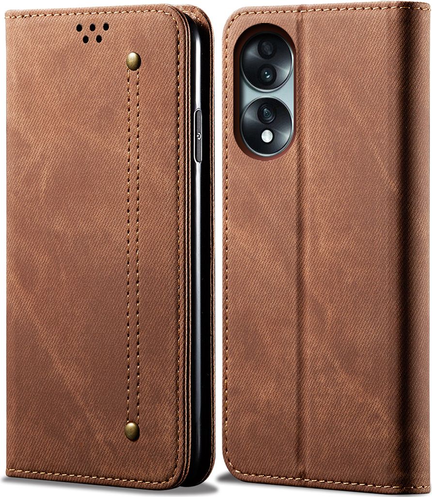 Honor 70 Pouzdro, Kožené Peněženkové Pouzdro s Magnetickým Obrázek produktu 